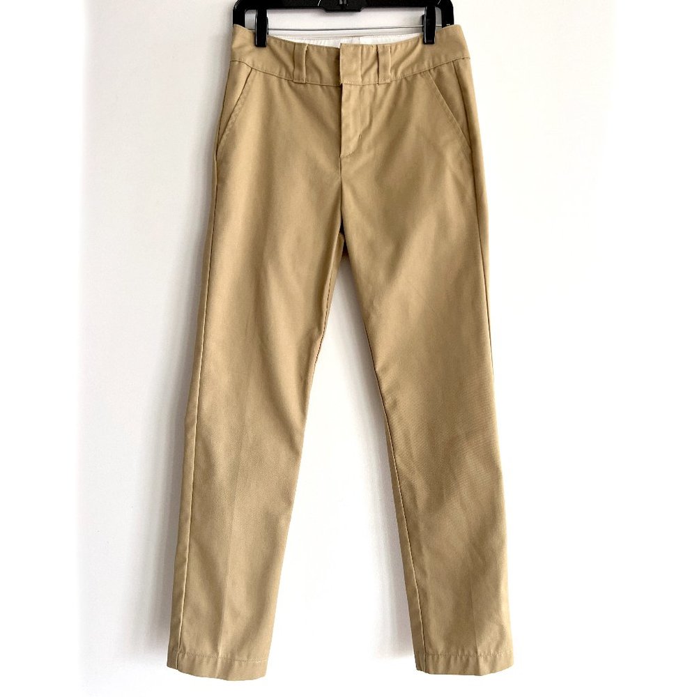 RE/DONE Originals, 100% cotton twill, khaki flat front mid-rise, size 4